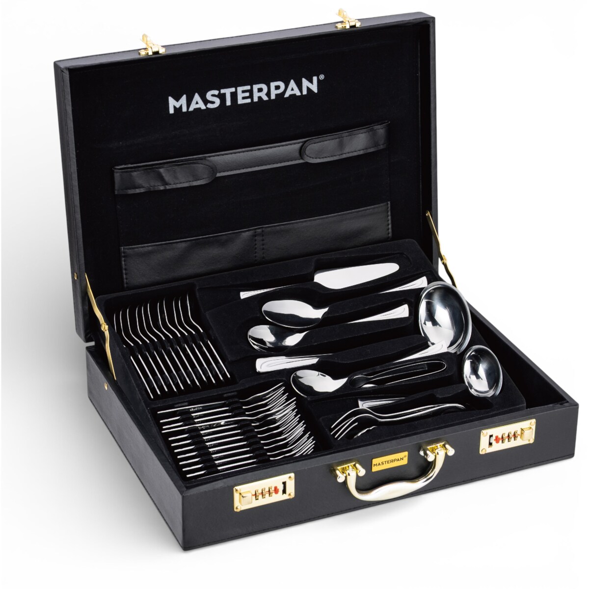 Zestaw sztućców w walizce 72 ELE na 12 osób sztućce komplet MASTERPAN MP-8011