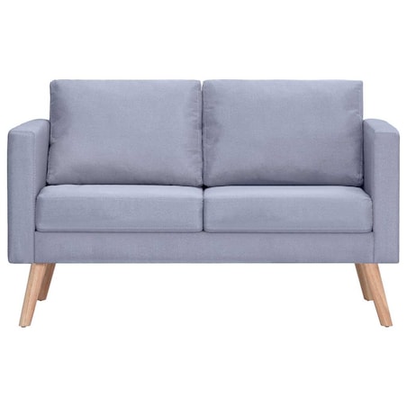 vidaXL Sofa 2-osobowa, materiałowa, jasnoszara