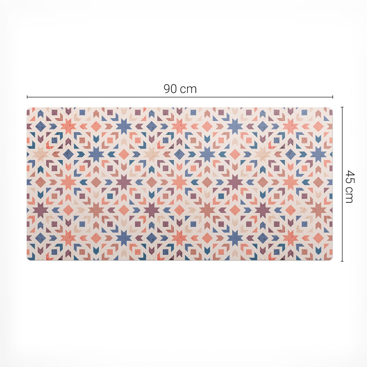 Różowa mata na biurko Geometryczny wzór retro, 90x45 cm