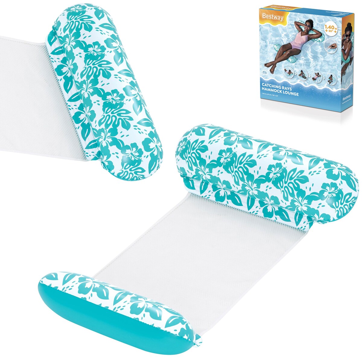 Dmuchany materac plażowy z siateczką hamak wodny Bestway 43839