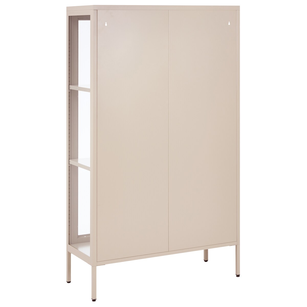 Witryna ze szklaną gablotą NASH 90 cm Metal Beżowy