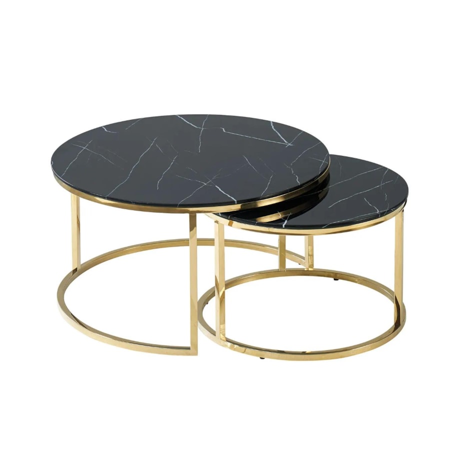 Ława MUSE czarny marmur/złota