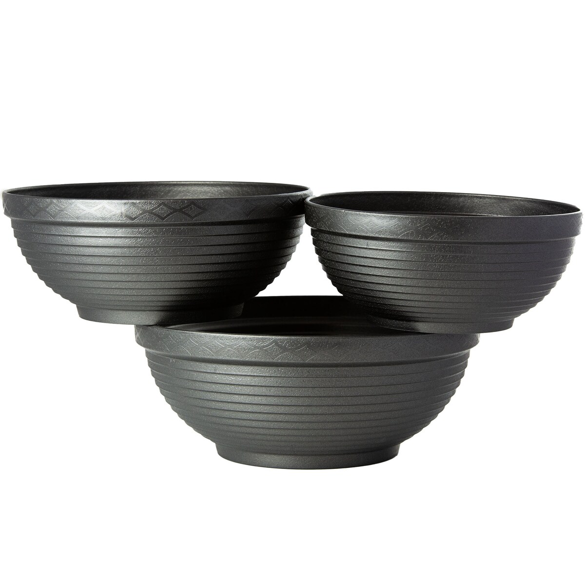 3X Donica Na Kwiaty Zestaw 26/30/34 Cm Wrzosy Stroik Doniczka Misa Do Ogrodu Domu