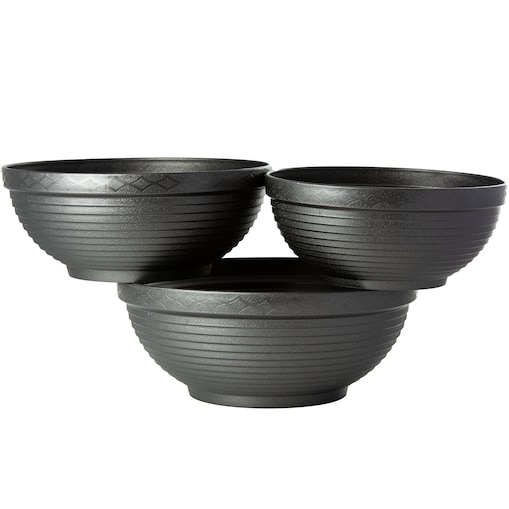 3X Donica Na Kwiaty Zestaw 26/30/34 Cm Wrzosy Stroik Doniczka Misa Do Ogrodu Domu