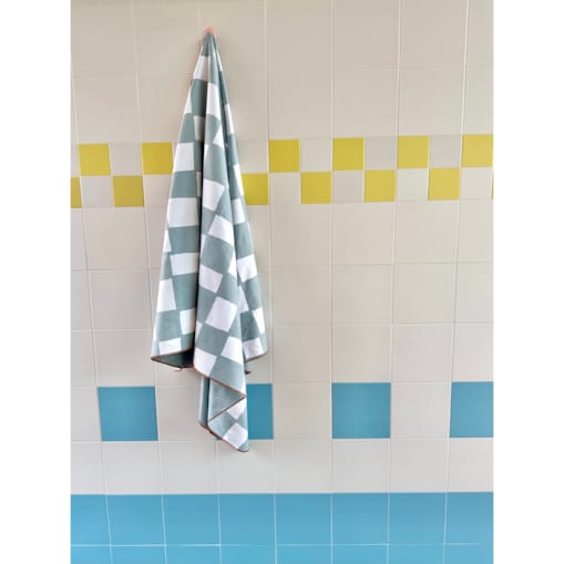 Ręcznik kąpielowy OLYA KIDS wzór CHESS AZURE L 160x100cm