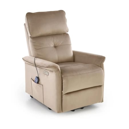 Fotel rozkładany SEMIR 2 VELVET beżowy masujący