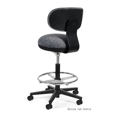 Fotel biurowy TURINI z podnóżkiem czarny