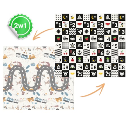 Mata piankowa edukacyjna składana dla dzieci duża 180x200 pianka xpe Nukido