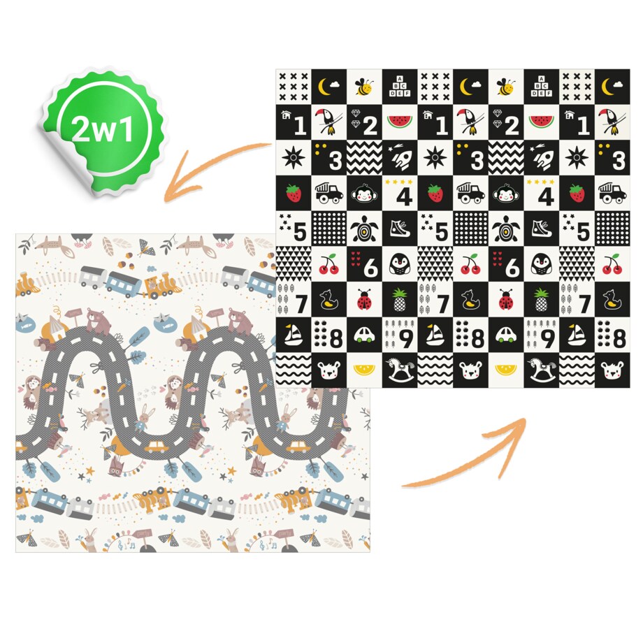 Mata piankowa edukacyjna składana dla dzieci duża 180x200 pianka xpe Nukido