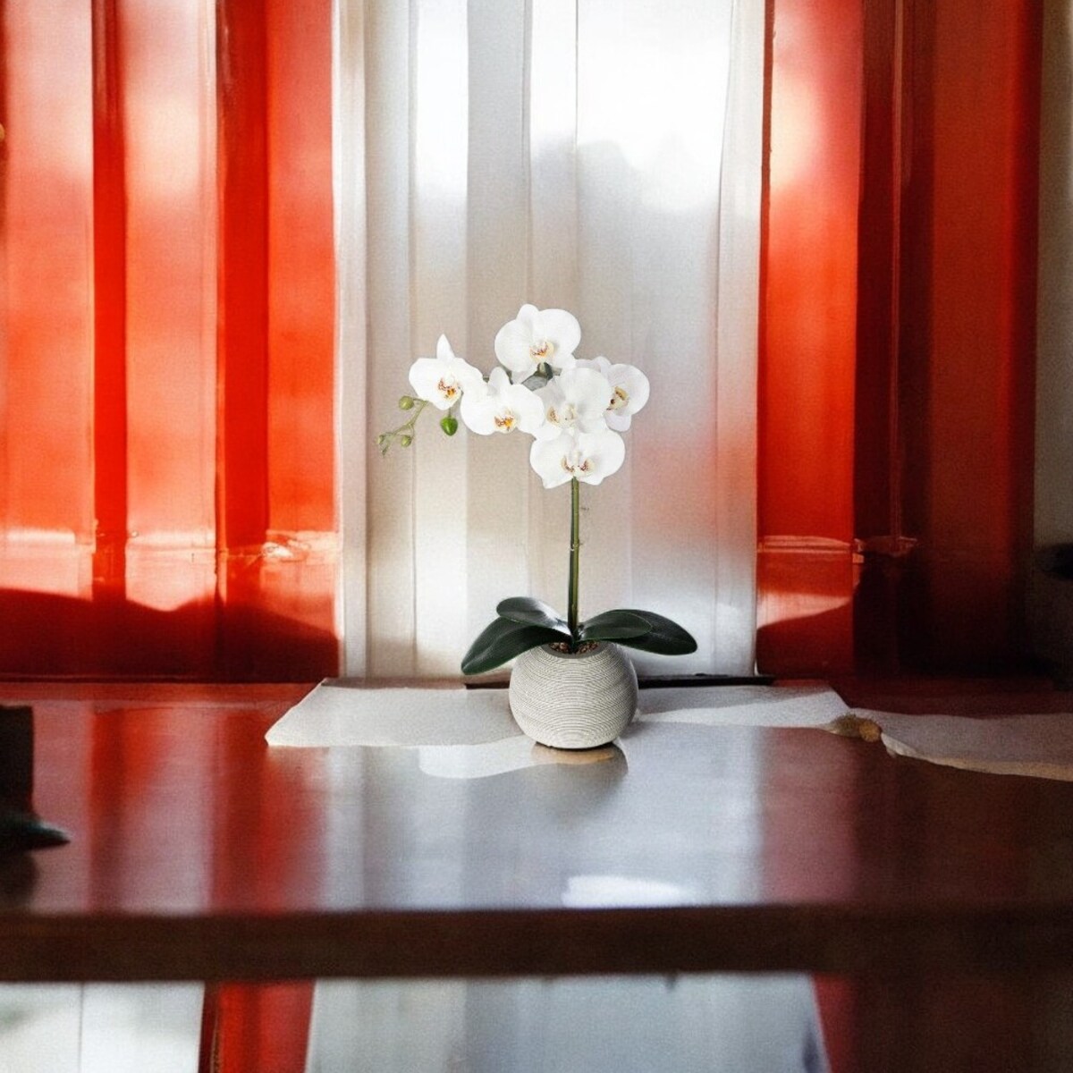 Sztuczny storczyk w doniczce ceramicznej, 50 cm