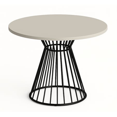 Okrągły stół Reo do salonu z metalową podstawą, blat 100 cm- kaszmirowy