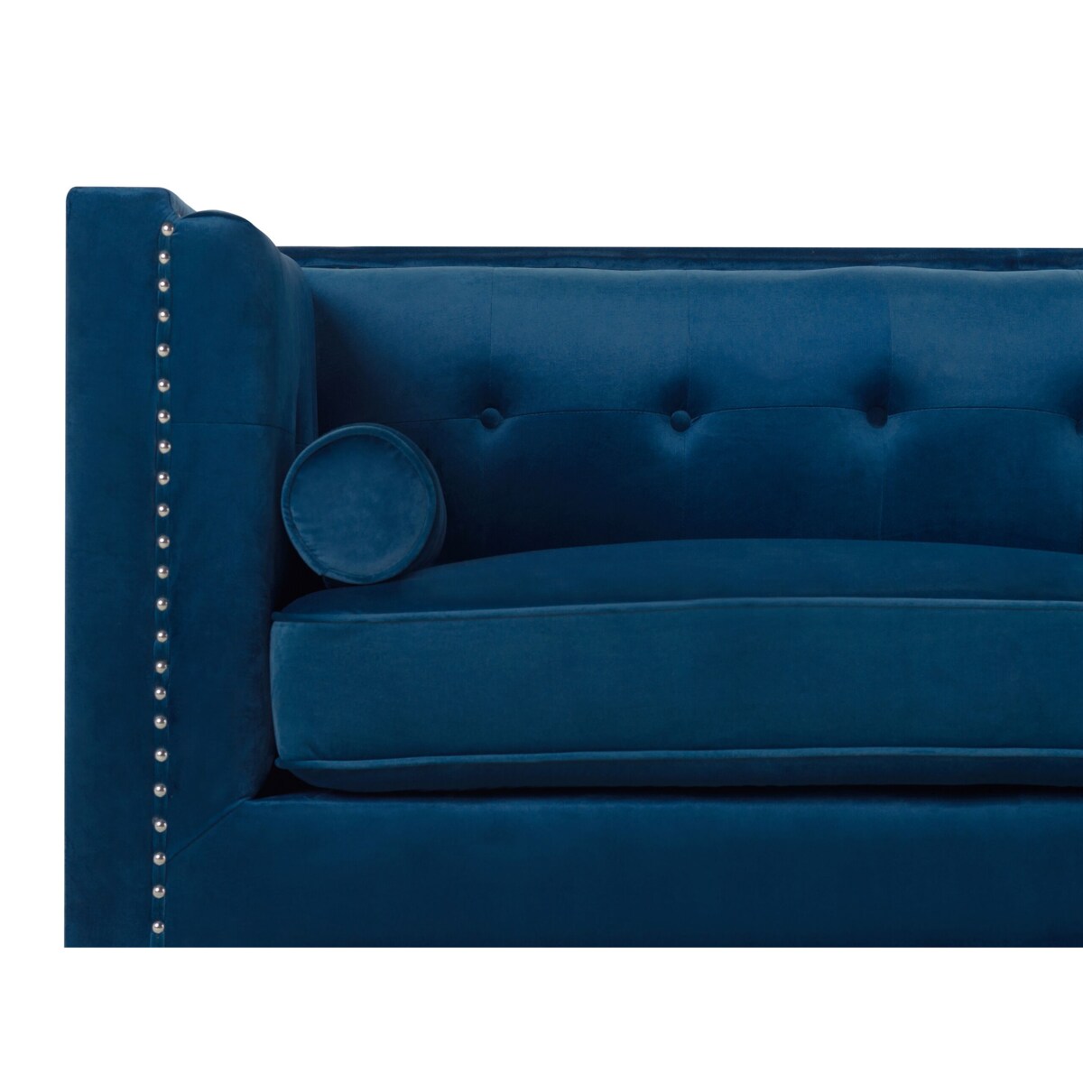 Sofa 3-osobowa welurowa ciemnoniebieska AVALDSENES