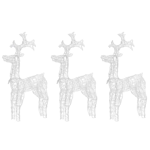 vidaXL Renifery ozdobne, 3 szt., 60x16x100 cm, akryl