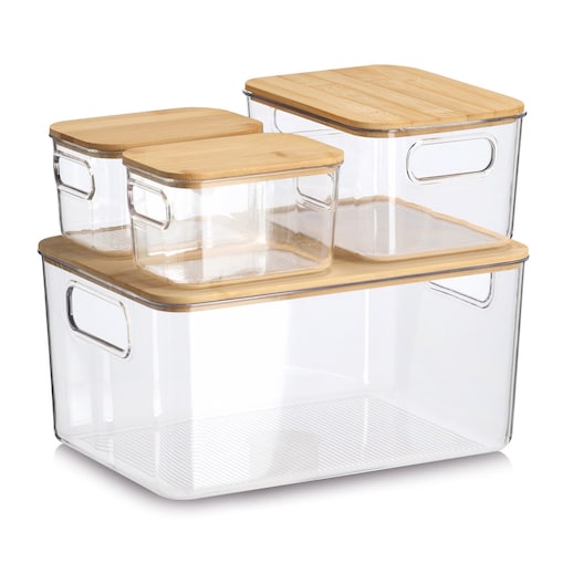 Zestaw organizerów kuchennych ZELLER, 4 szt. bambusowe pokrywki