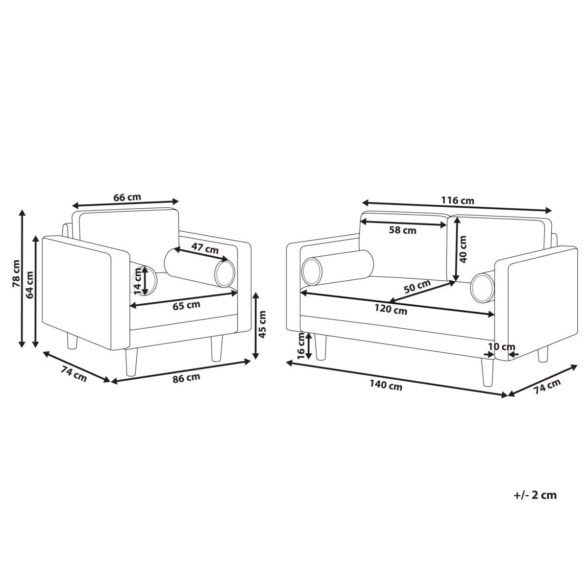 Komplet wypoczynkowy dla 3 osób NURMO Beżowoszary