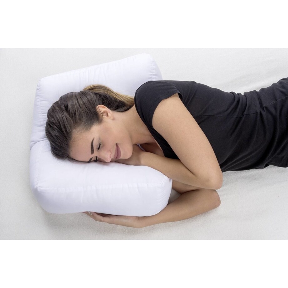 Poduszka do spania na boku z bawełnianym pokrowcem