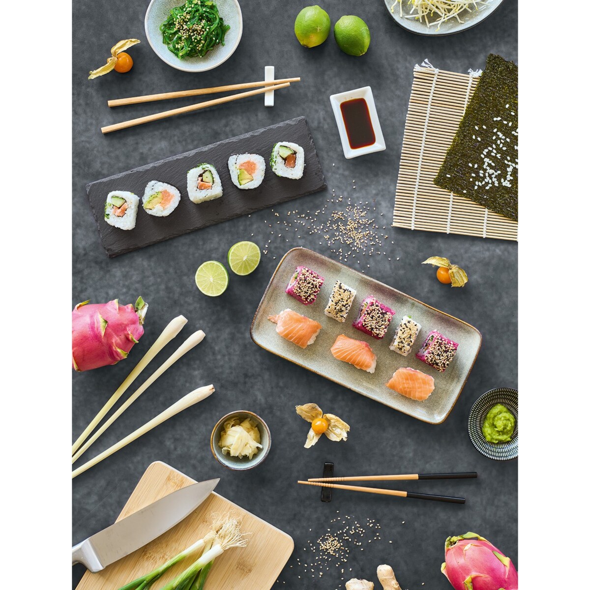 Zestaw do serwowania sushi 4 elementy 30x10 cm PESSE