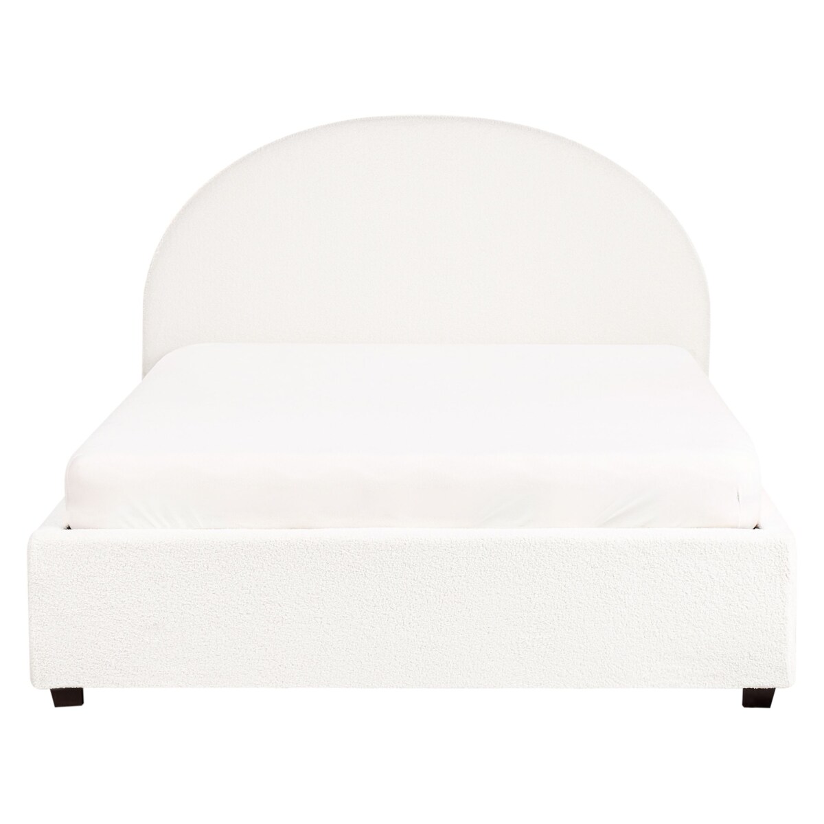 Łóżko z pojemnikiem Boucle VAUCLUSE 140 x 200 cm Złamana biel