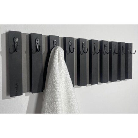 Drewniany wieszak na klucze Lamele 60cm czarny