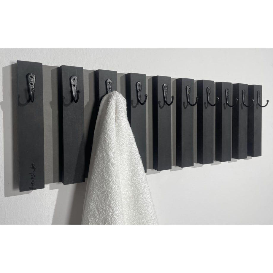 Drewniany wieszak na klucze Lamele 60cm czarny