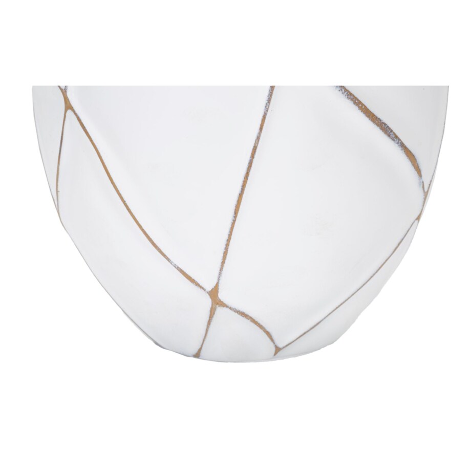 Lampa stołowa Lines, kolor bielony i brązowy, żywica syntetyczna i żelazo, 35 x 35 x 60 cm, 1 x E27, max. 40 W, do salonu i sypialni, Mauro Ferretti
