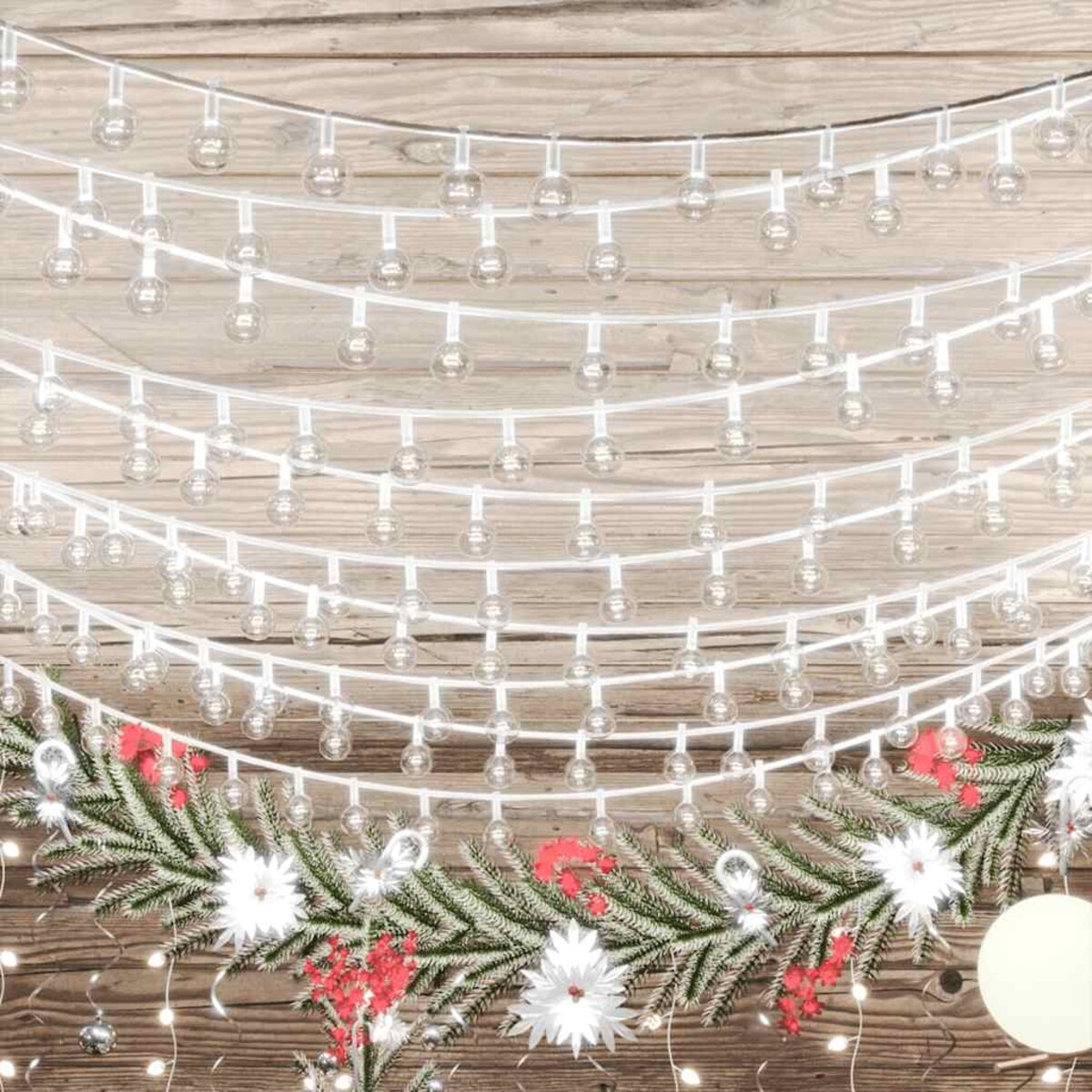 vidaXL Lampki świąteczne, 20 m, 200 diod LED, zimna biel, 8 funkcji