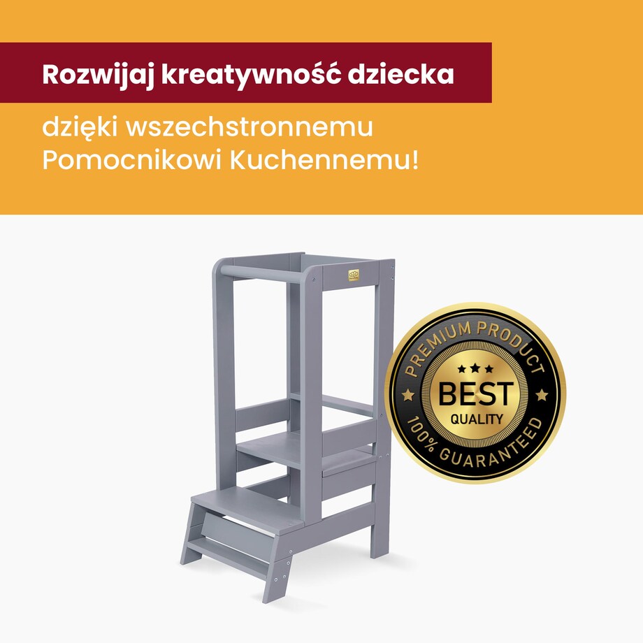 Kitchen Helper Drewniany Pomocnik Kuchenny dla Dziecka, Czarny