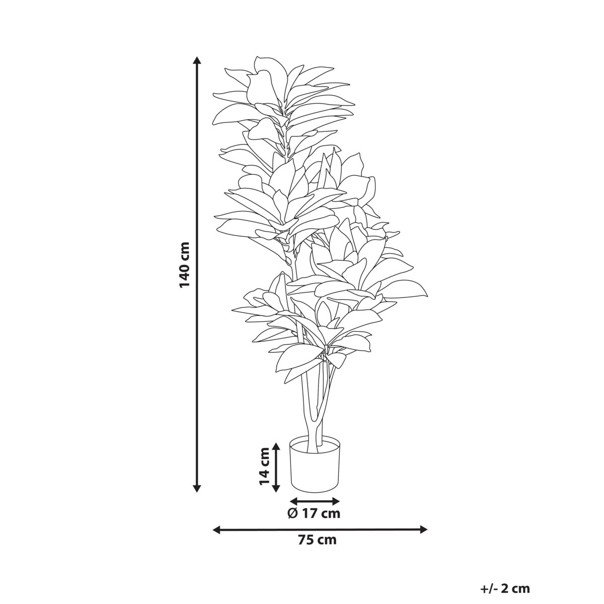 Sztuczna roślina doniczkowa 140 cm CODIAEUM