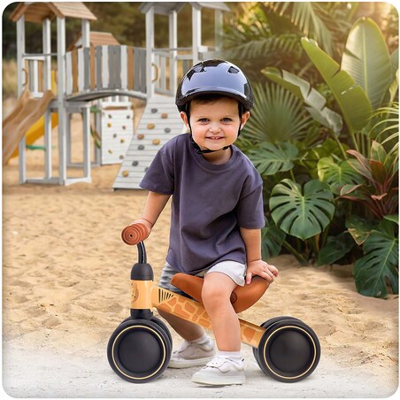 Rowerek biegowy Ricokids RK-606 trójkołowy jeździk dla dzieci lekki solidny Żyrafa brązowy