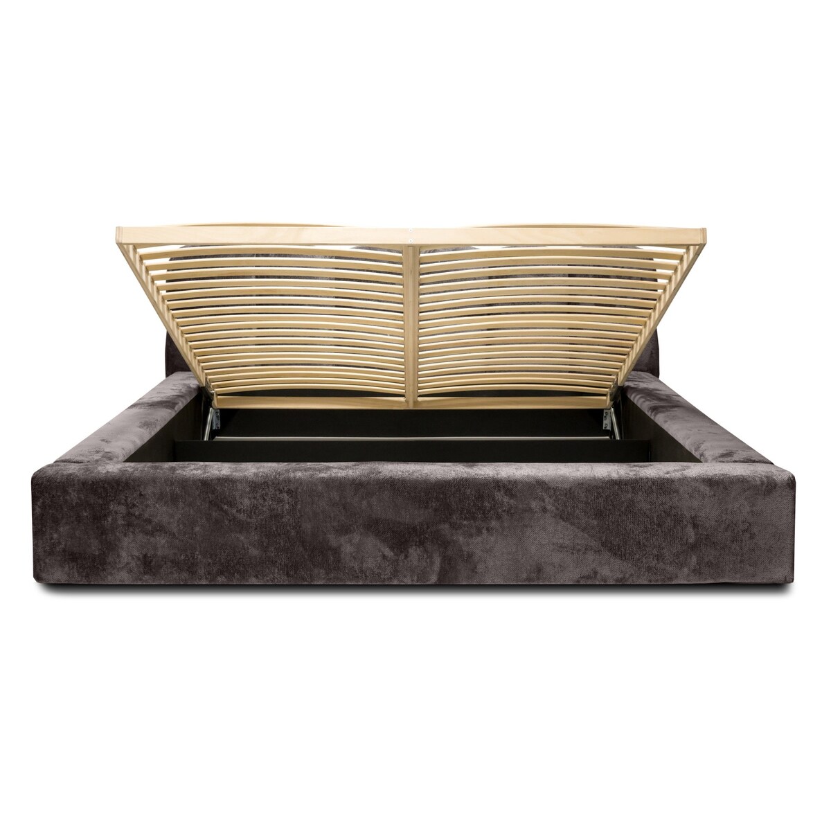 Łóżko z pojemnikiem brązowoszare 160x200 cm Boston