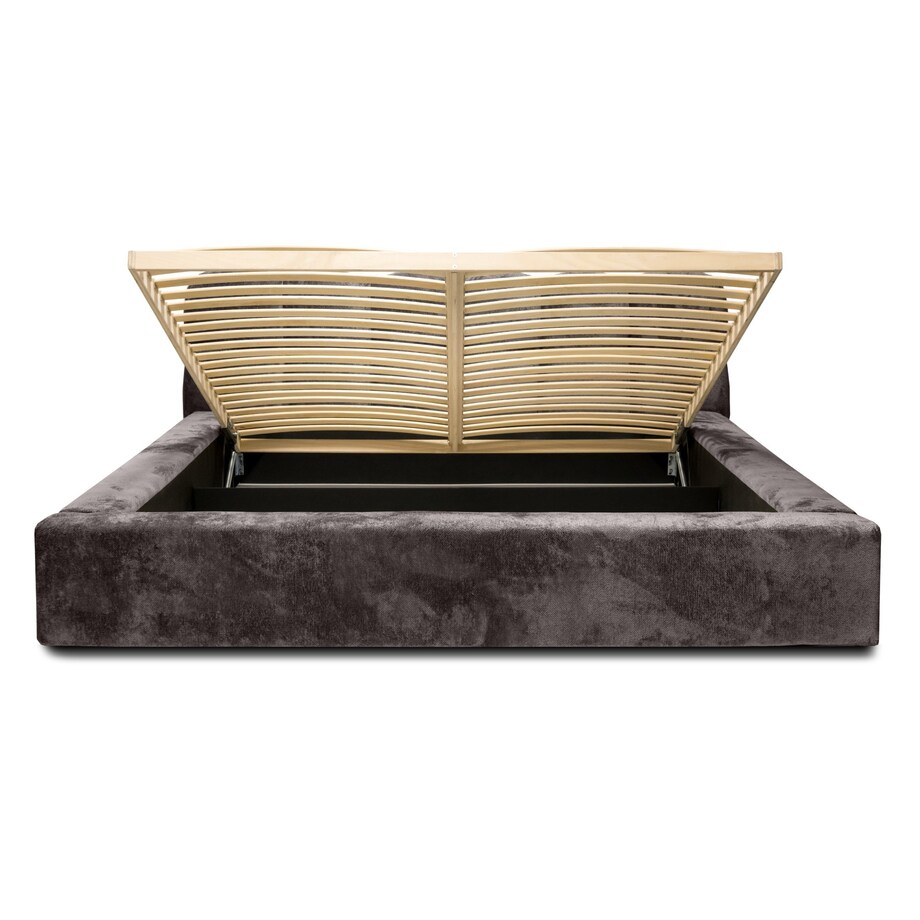 Łóżko z pojemnikiem brązowoszare 160x200 cm Boston