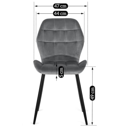 Krzesło Tapicerowane Welurowe Do Salonu Jadalni Toaletki Loft LUCKY Szare