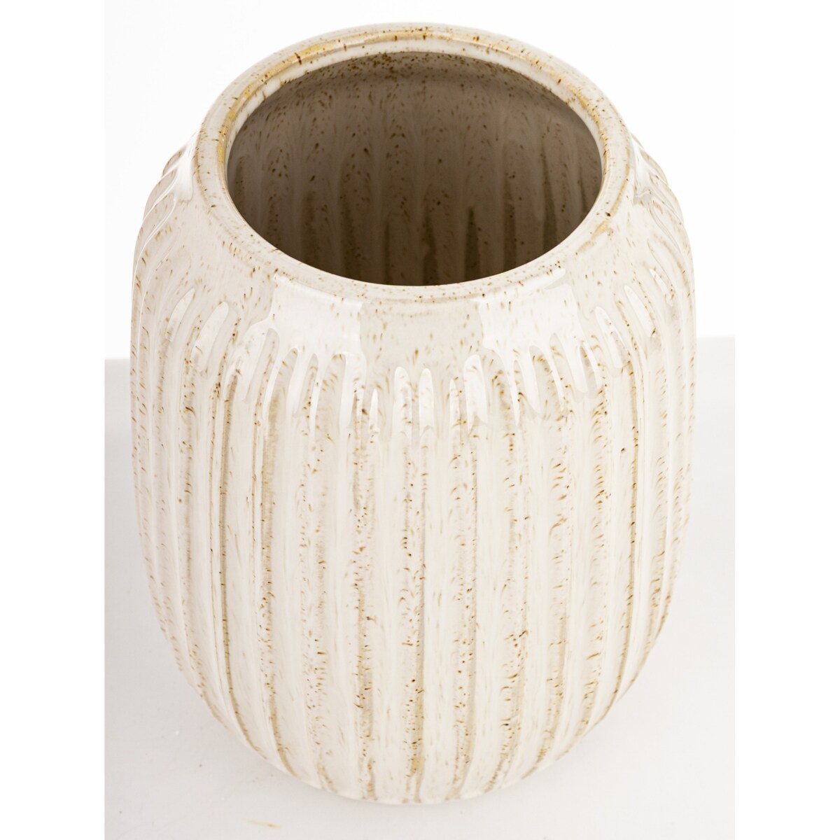 Wazon osłonka ceramiczny prążkowany 22,5x15x15 cm FIBI-3 biały