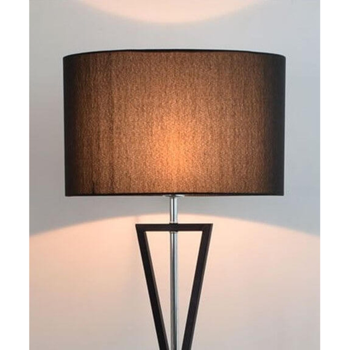 LAMPA podłogowa SANDGLASS FSG-B-E27 Abigali stojąca OPRAWA abażurowa czarna