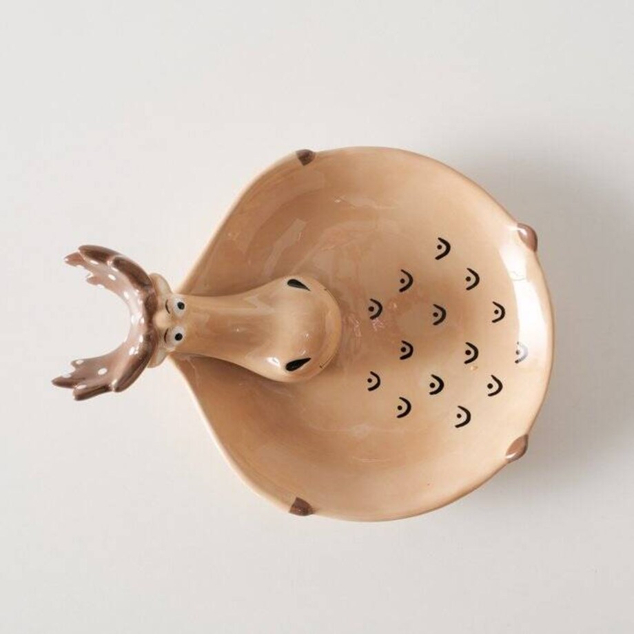 Ceramiczny półmisek z głową łosia MOOSY, Ø17 cm