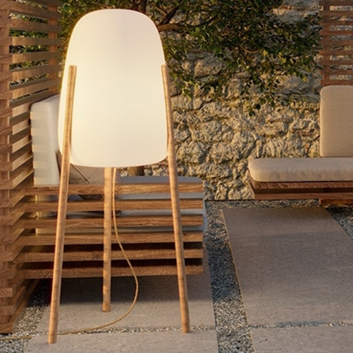 Zewnętrzna lampa ogrodowa Rocket LUMRCK145SSNW biała, King Home