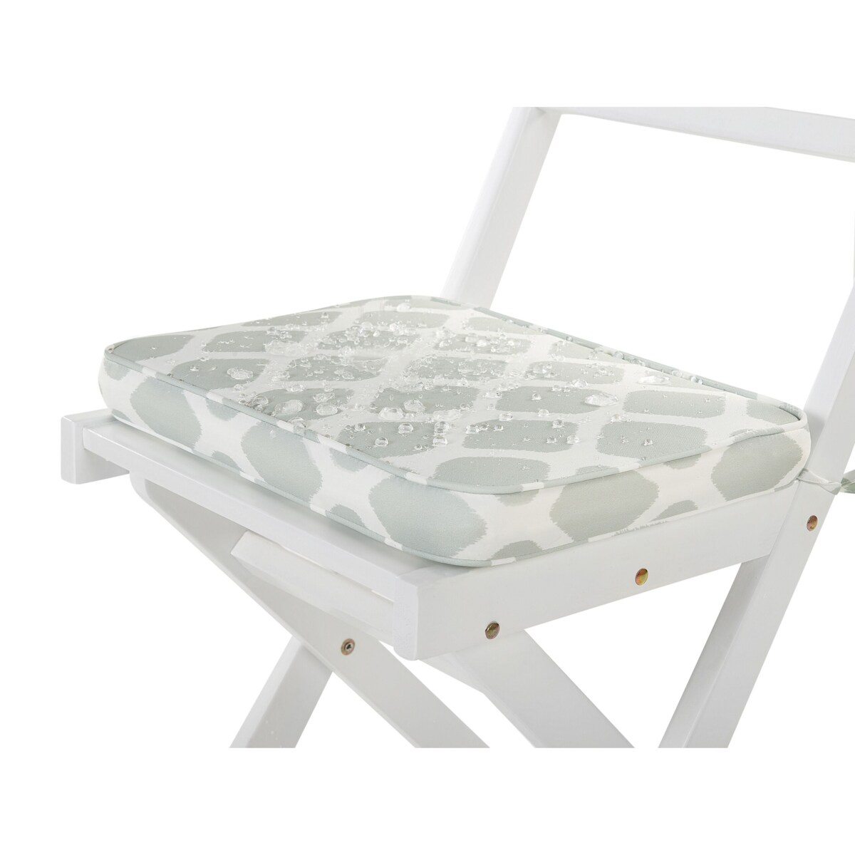 Zestaw mebli balkonowych drewniany biały z poduszkami miętowymi FIJI