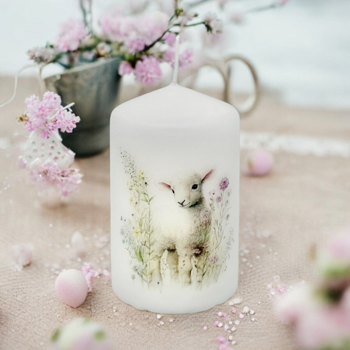 Świeca wielkanocna na prezent Baranek wielkanocny świeczka na Wielkanoc