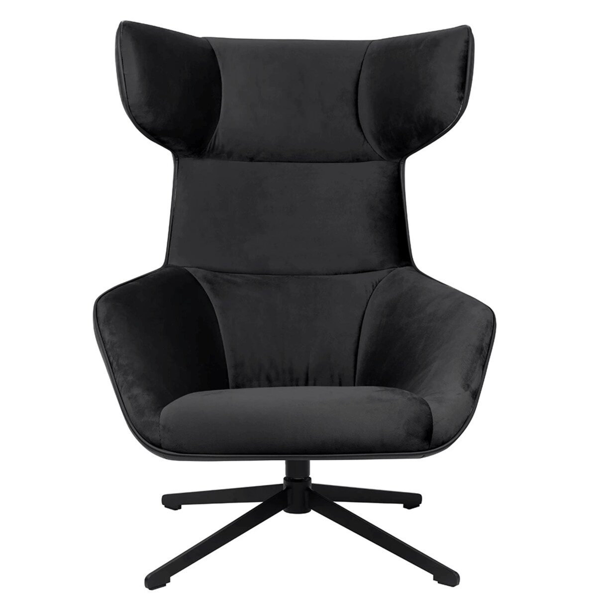 Welurowy fotel obrotowy Vita Velvet MSE011000309.41 czarny, King Home