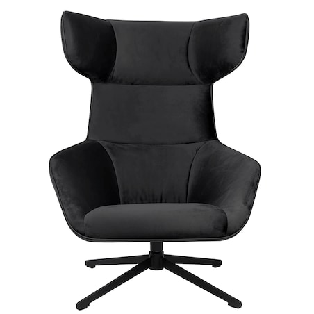 Welurowy fotel obrotowy Vita Velvet MSE011000309.41 czarny, King Home