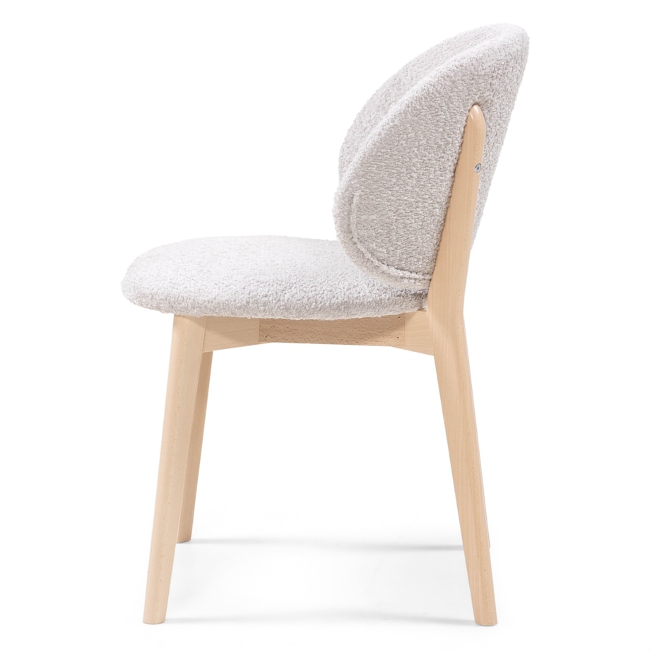 Krzesło SELMA -III beżowoszare/buk/boucle 79x48x48 cm