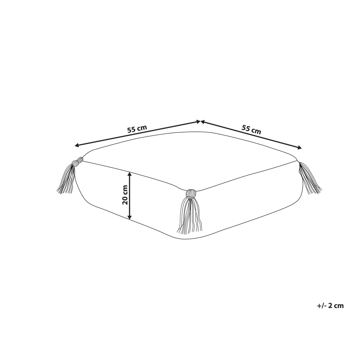 Poduszka podłogowa bawełniana 55 x 55 x 20 cm biała SEERANI