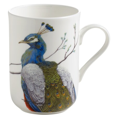 Kubek Birds Paw, biały ze wzorem, 350 ml