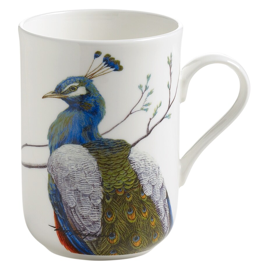 Kubek Birds Paw, biały ze wzorem, 350 ml