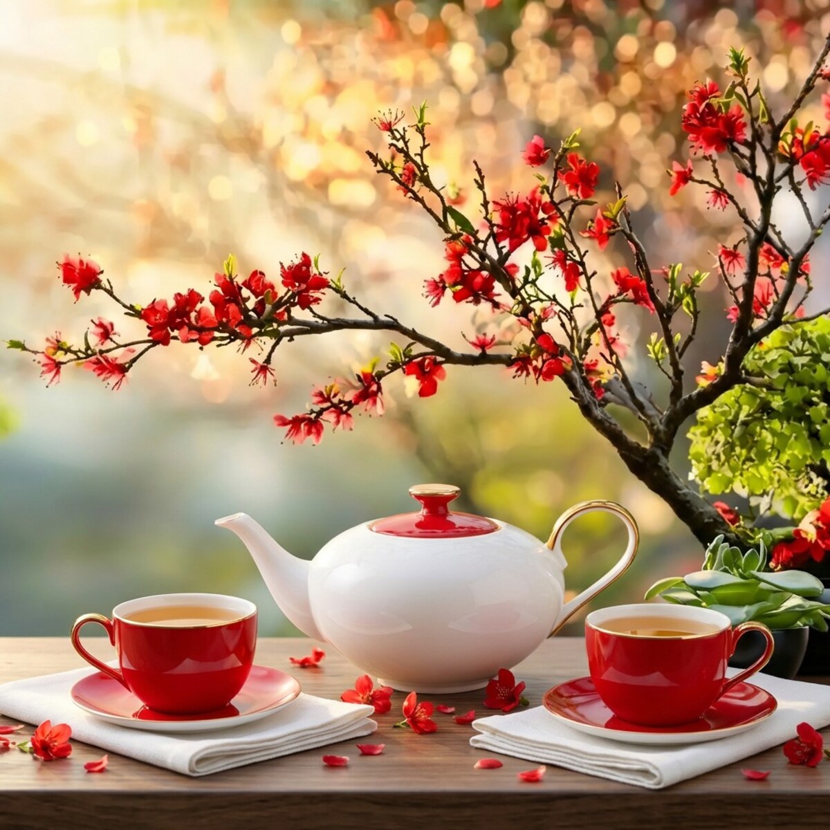 VILLA ITALIA Serwis kawowy na 6 osób porcelanowy Zestaw prezentowy Lady In Red