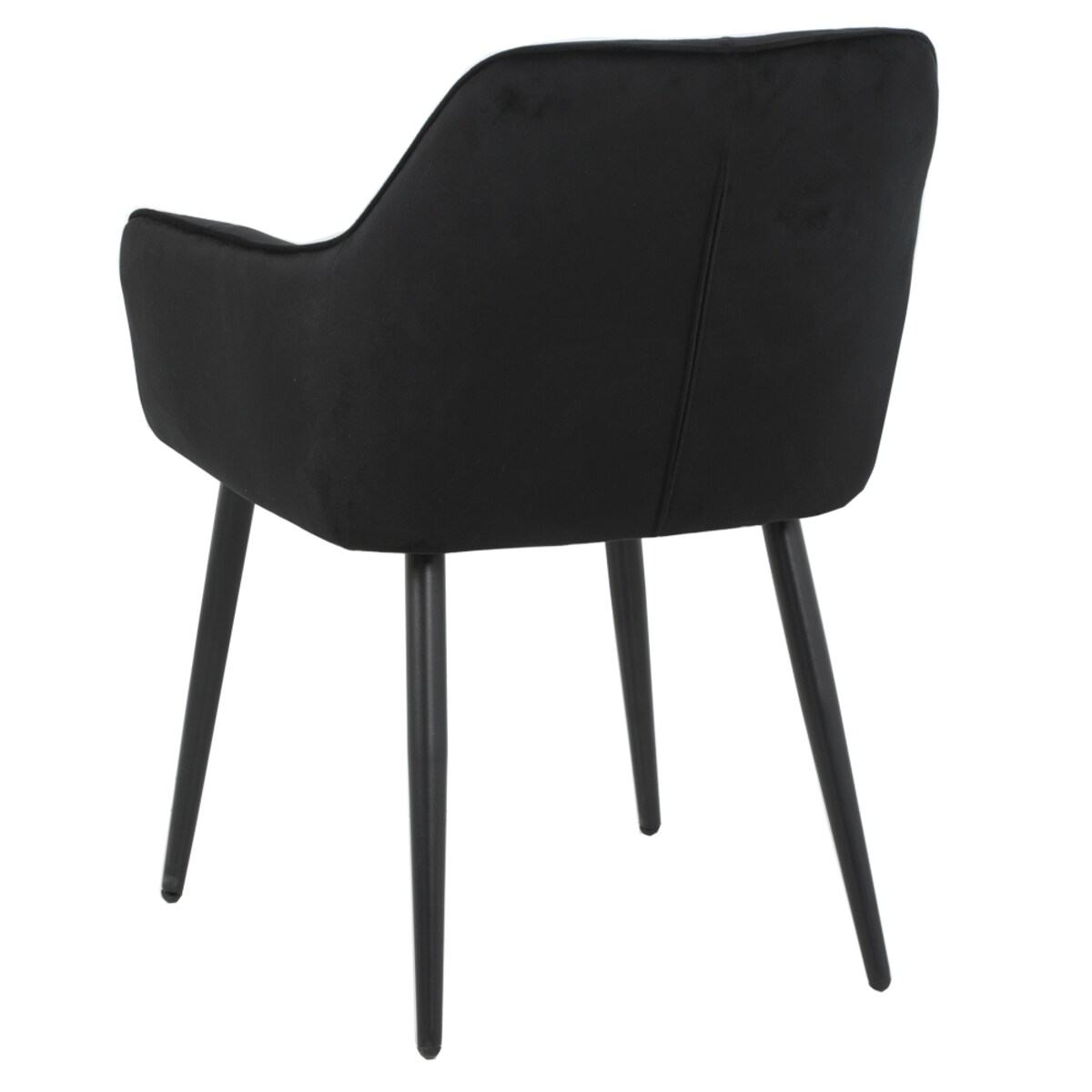 Krzesło welurowe tapicerowane ELIOR czarne na czarnych nogach