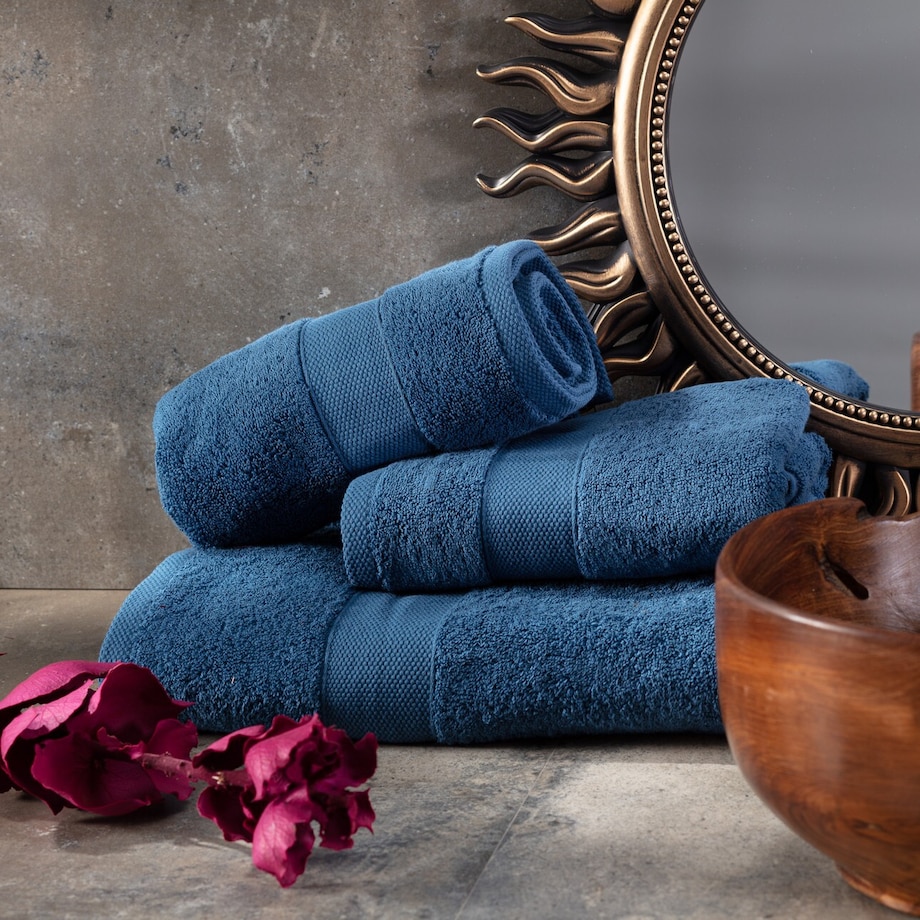 Zestaw ręczników Cairo 3 szt. blue, 2 szt. 50 x 90 cm  / 1 szt. 70 x 140 cm