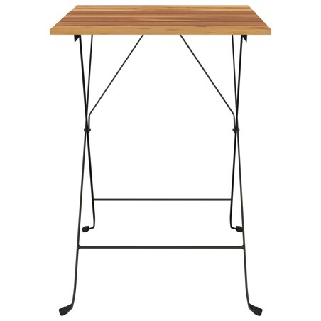 vidaXL Składany stolik bistro, 55x54x71 cm, lite drewno tekowe i stal