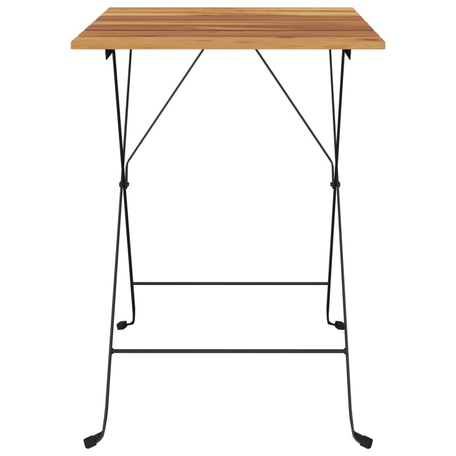 vidaXL Składany stolik bistro, 55x54x71 cm, lite drewno tekowe i stal