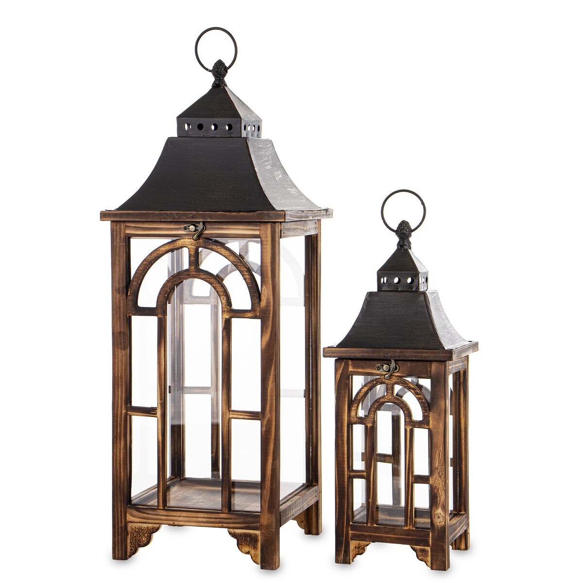 Lampion 2 szt. drewniany 62x22,5 cm KATARINA